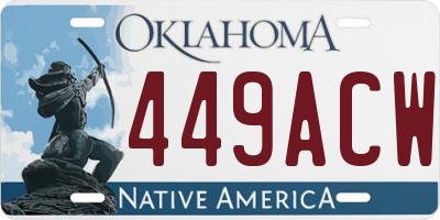 OK license plate 449ACW