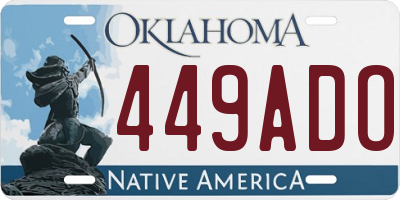 OK license plate 449ADO