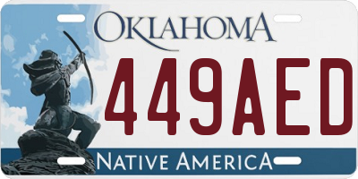 OK license plate 449AED