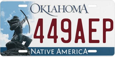 OK license plate 449AEP