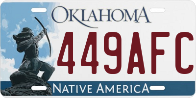 OK license plate 449AFC