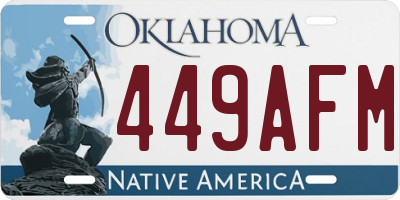 OK license plate 449AFM