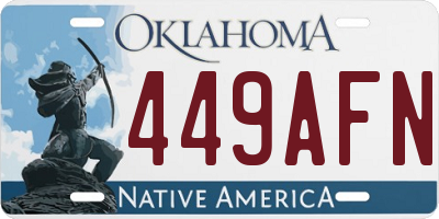 OK license plate 449AFN