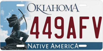 OK license plate 449AFV