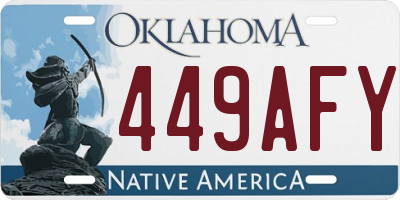 OK license plate 449AFY