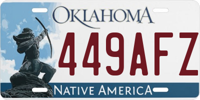 OK license plate 449AFZ