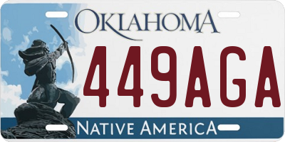 OK license plate 449AGA