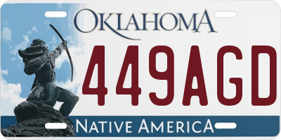OK license plate 449AGD