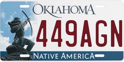 OK license plate 449AGN