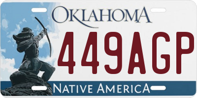 OK license plate 449AGP