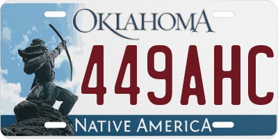 OK license plate 449AHC