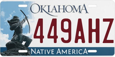 OK license plate 449AHZ
