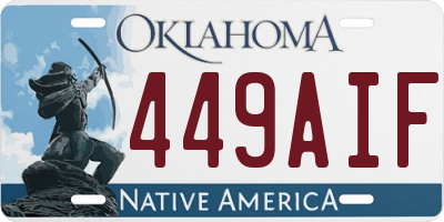 OK license plate 449AIF