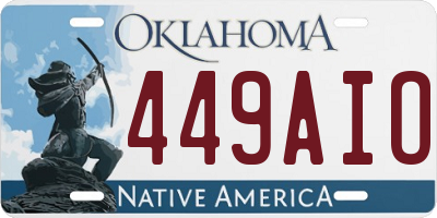 OK license plate 449AIO