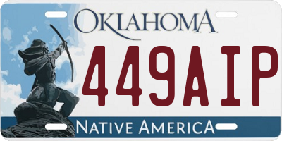 OK license plate 449AIP