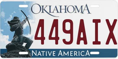 OK license plate 449AIX