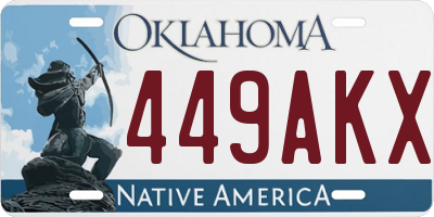 OK license plate 449AKX