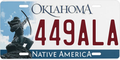 OK license plate 449ALA