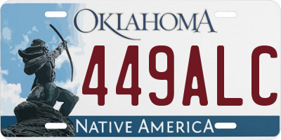 OK license plate 449ALC