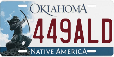 OK license plate 449ALD