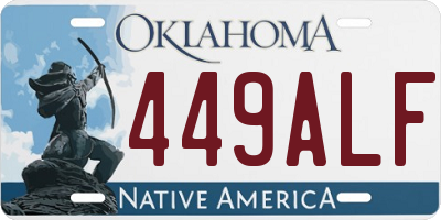OK license plate 449ALF