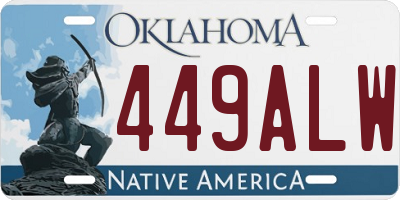 OK license plate 449ALW