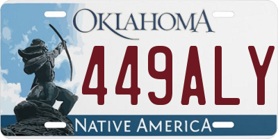 OK license plate 449ALY