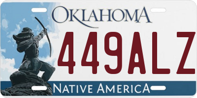 OK license plate 449ALZ