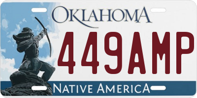OK license plate 449AMP