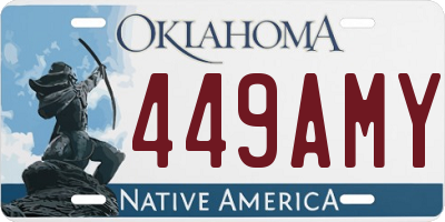 OK license plate 449AMY