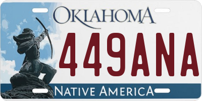 OK license plate 449ANA
