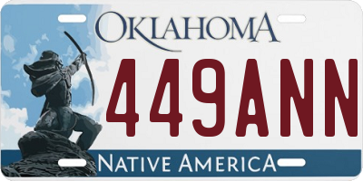 OK license plate 449ANN