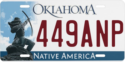 OK license plate 449ANP