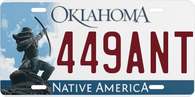OK license plate 449ANT