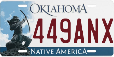 OK license plate 449ANX