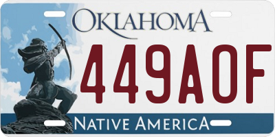 OK license plate 449AOF