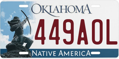 OK license plate 449AOL