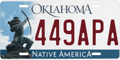 OK license plate 449APA