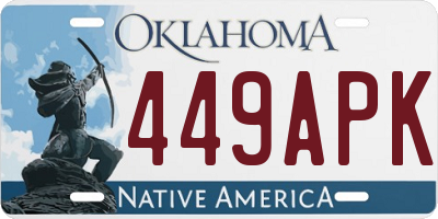 OK license plate 449APK
