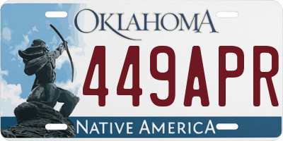 OK license plate 449APR