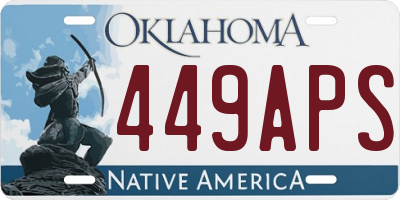 OK license plate 449APS