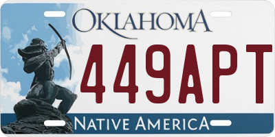 OK license plate 449APT