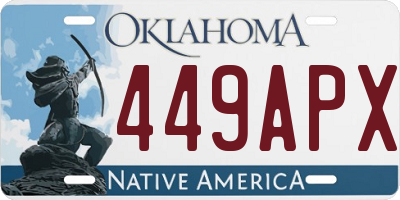 OK license plate 449APX