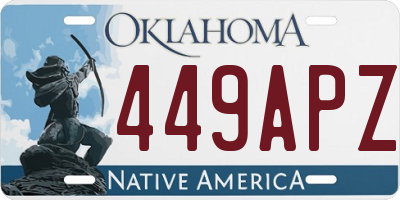 OK license plate 449APZ