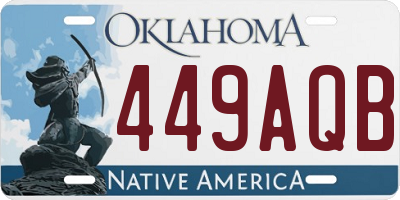 OK license plate 449AQB