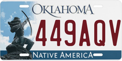 OK license plate 449AQV