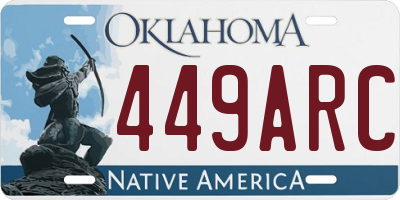 OK license plate 449ARC