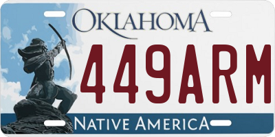 OK license plate 449ARM