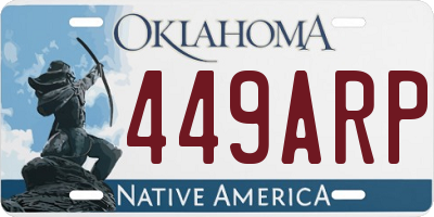 OK license plate 449ARP