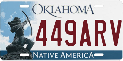 OK license plate 449ARV